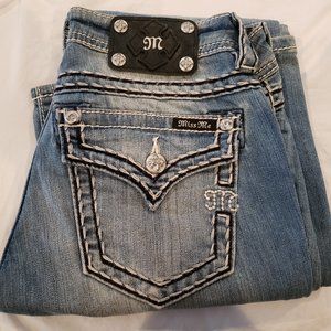 Miss Me Women's Jean's Relaxed Boot cut  Light Blue 27W Inseam 34